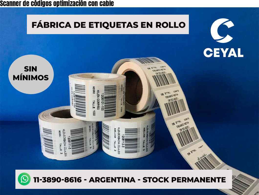 Scanner de códigos optimización con cable