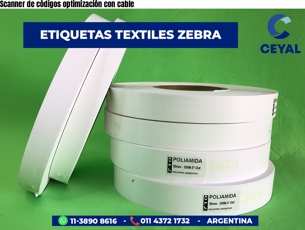 Scanner de códigos optimización con cable