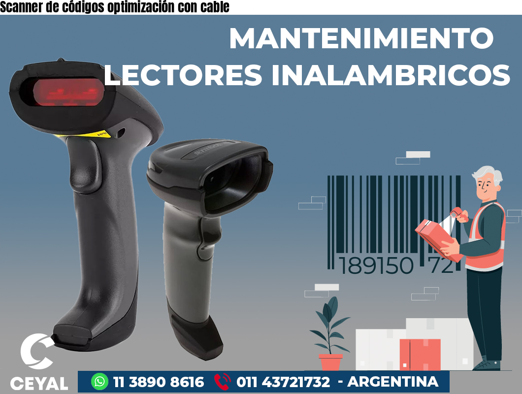 Scanner de códigos optimización con cable