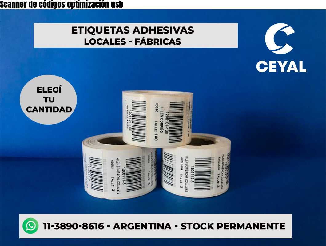 Scanner de códigos optimización usb