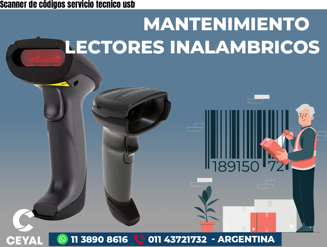 Scanner de códigos servicio tecnico usb