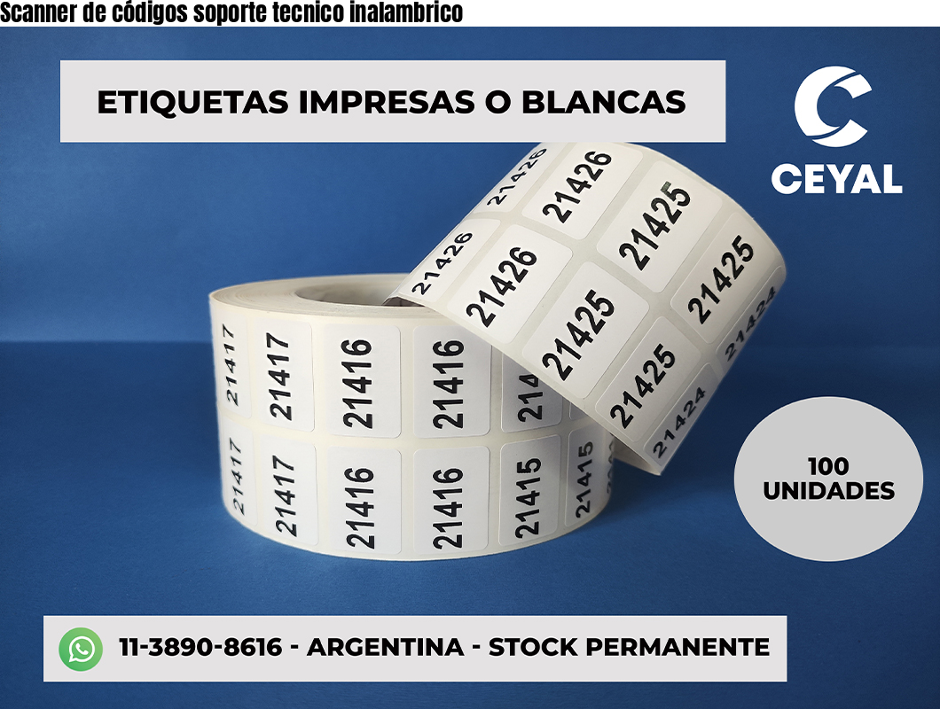 Scanner de códigos soporte tecnico inalambrico