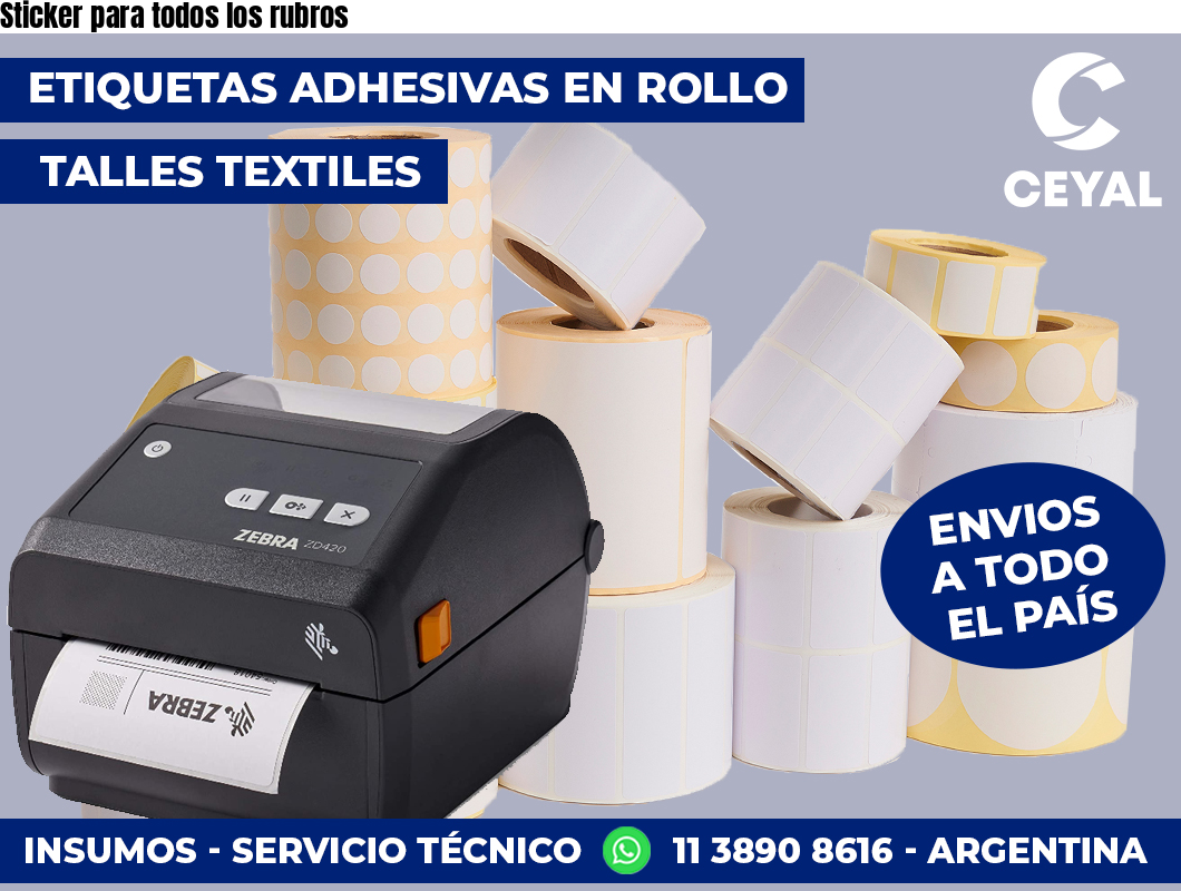Sticker para todos los rubros
