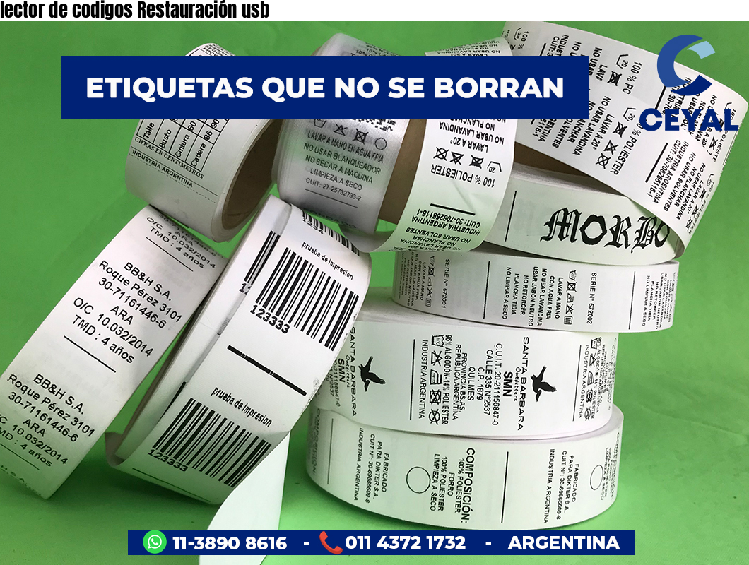 lector de codigos Restauración usb