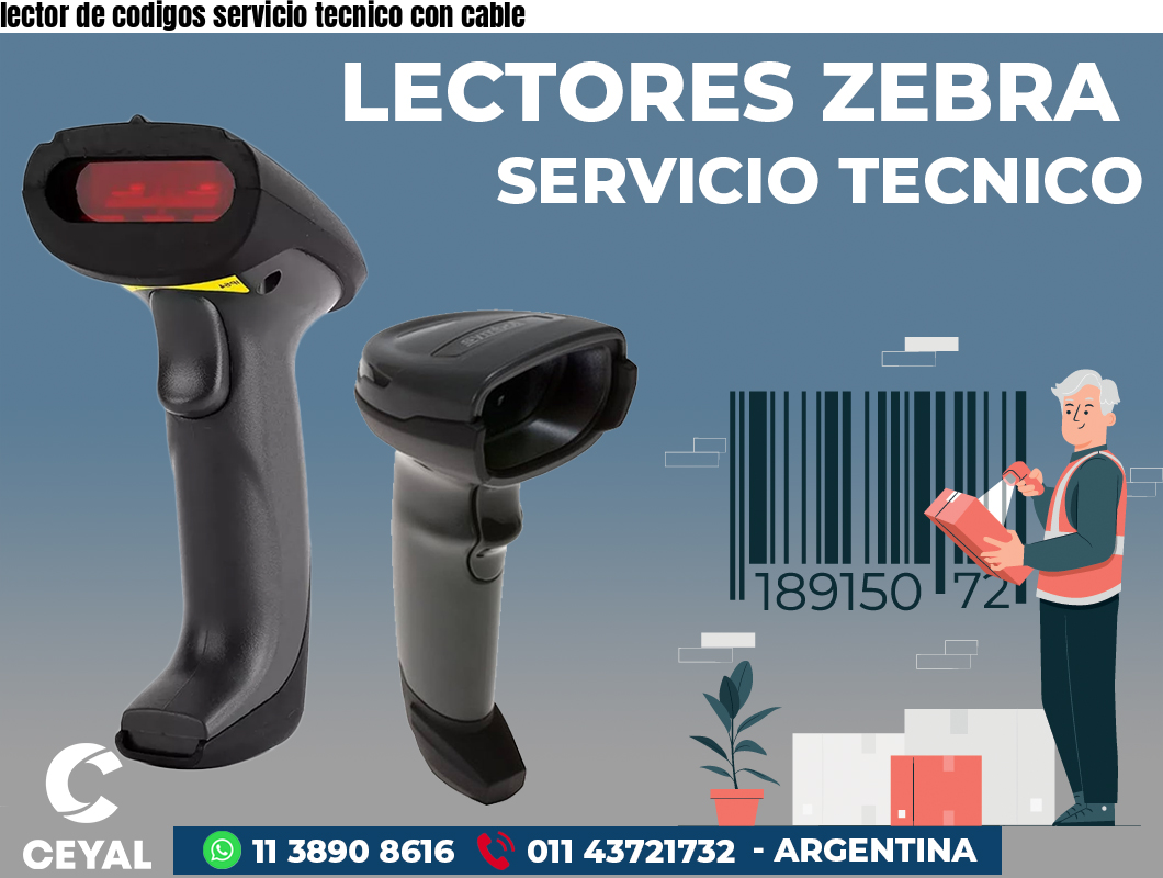 lector de codigos servicio tecnico con cable