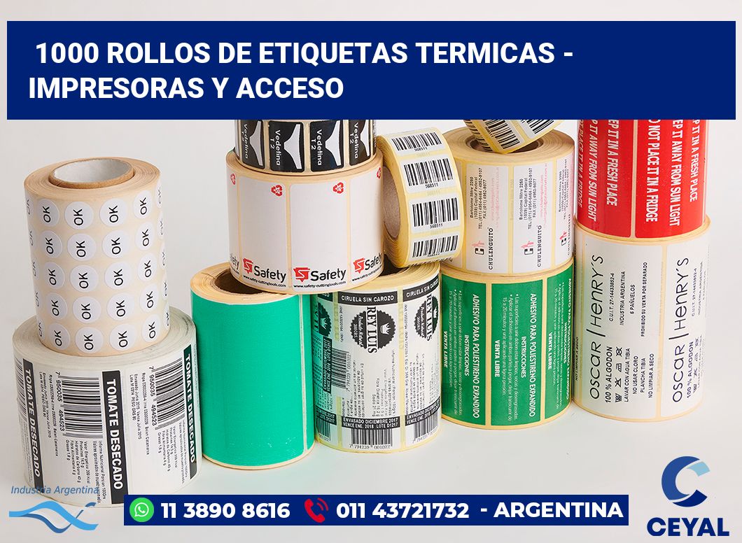 1000 Rollos de etiquetas termicas - impresoras y acceso