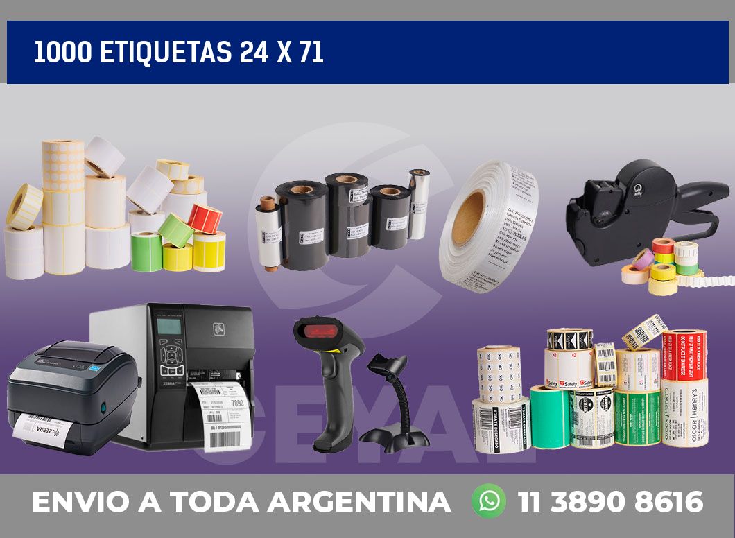 1000 etiquetas 24 x 71