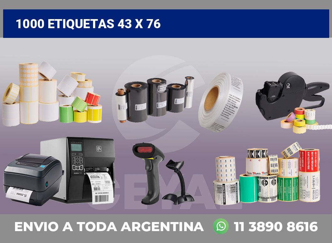 1000 etiquetas 43 x 76