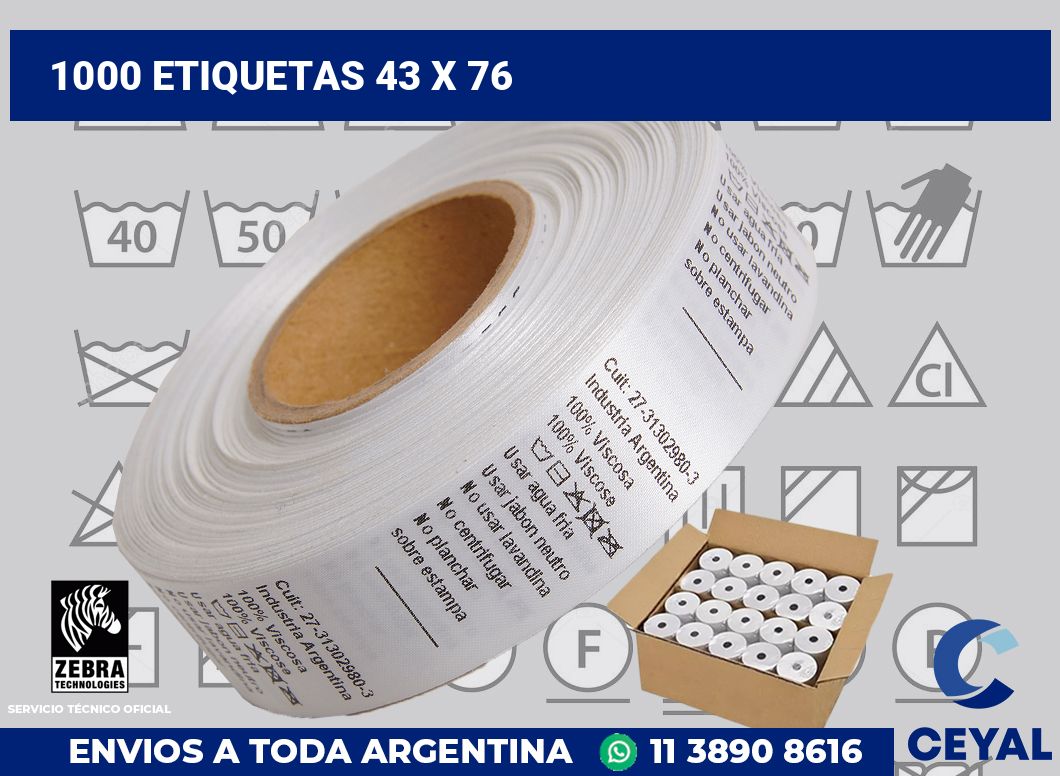 1000 etiquetas 43 x 76