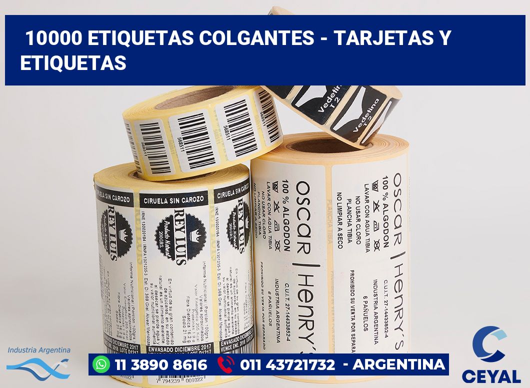 10000 Etiquetas colgantes - tarjetas y etiquetas