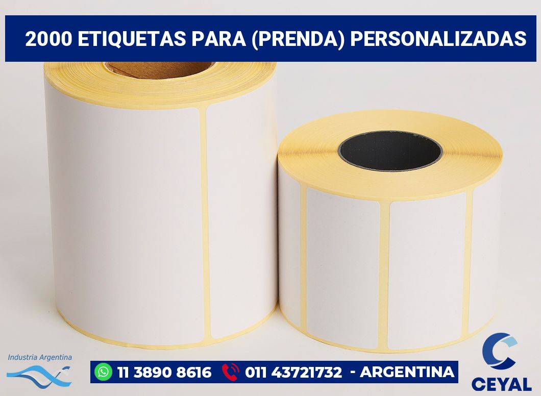 2000 Etiquetas para (prenda) personalizadas