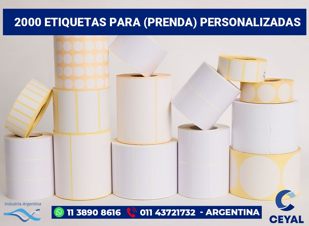2000 Etiquetas para (prenda) personalizadas