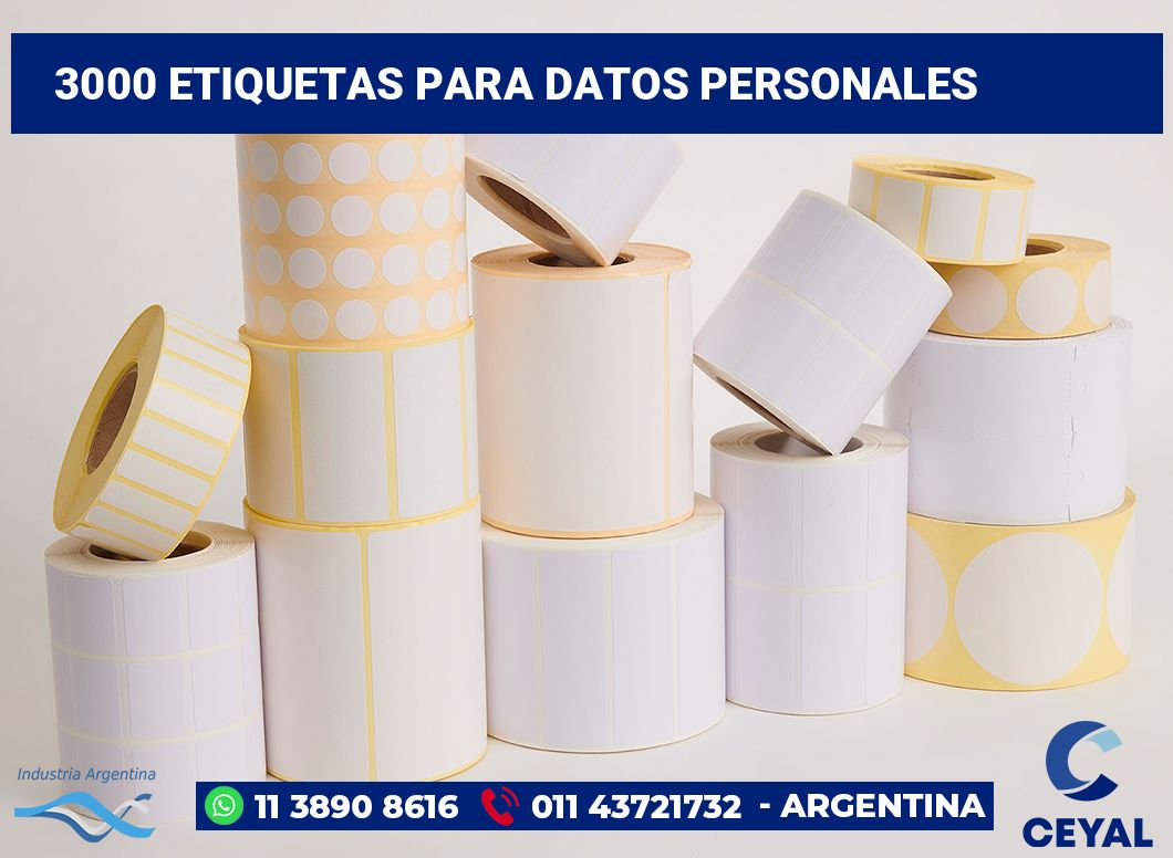 3000 Etiquetas para datos personales