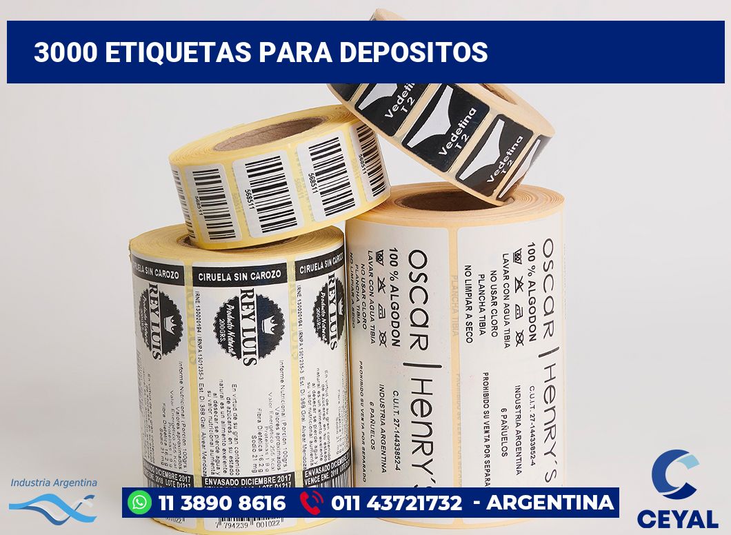 3000 Etiquetas para depositos