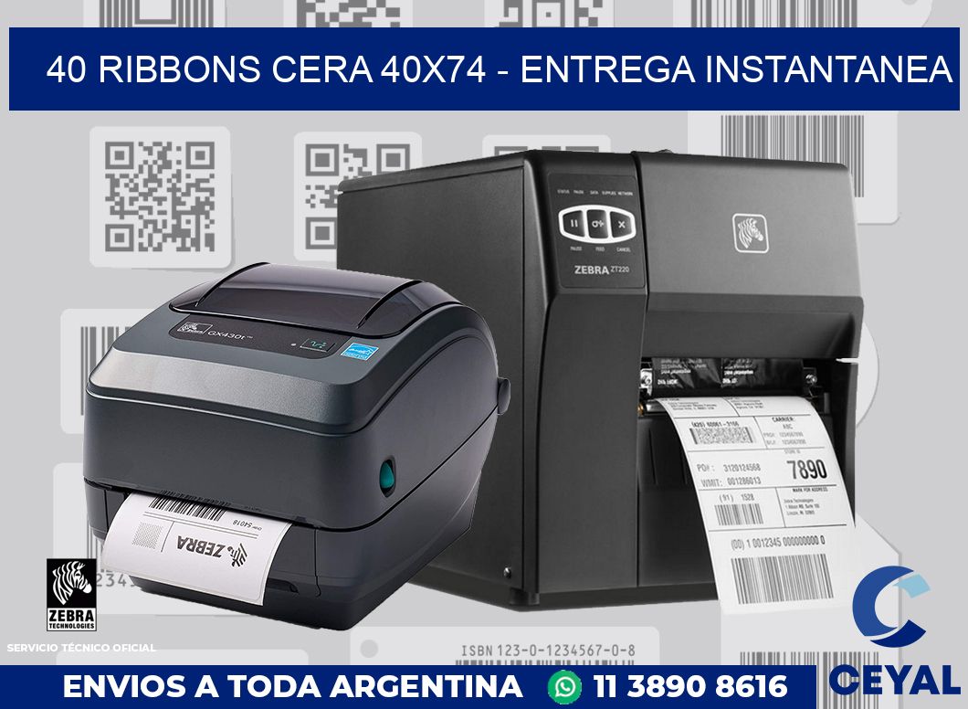 40 Ribbons cera 40x74 - entrega instantanea