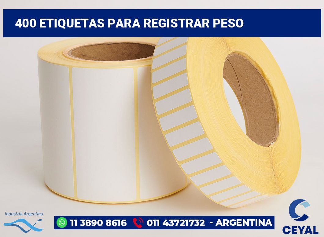 400 Etiquetas para registrar peso