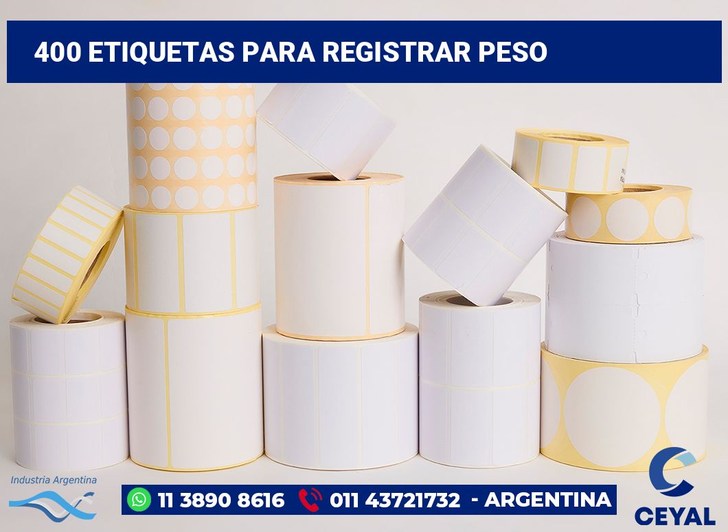 400 Etiquetas para registrar peso