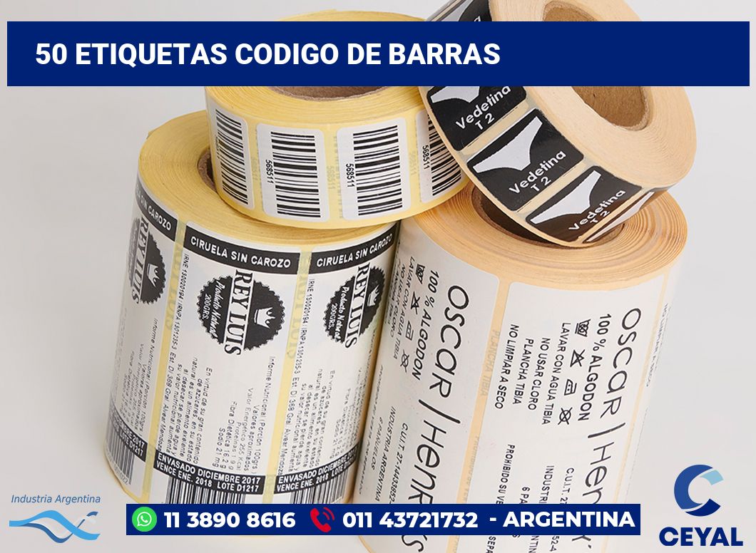 50 Etiquetas codigo de barras