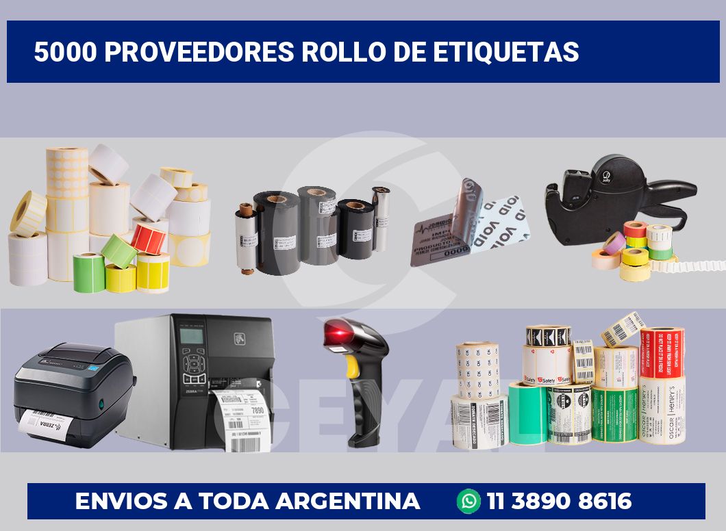 5000 Proveedores rollo de etiquetas