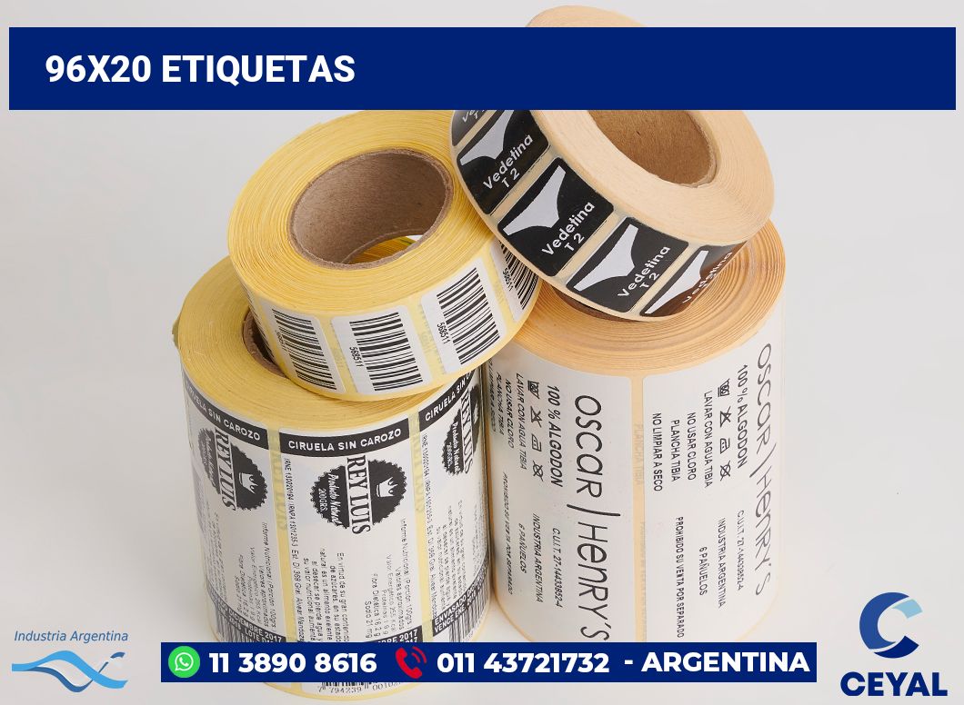 96x20 Etiquetas