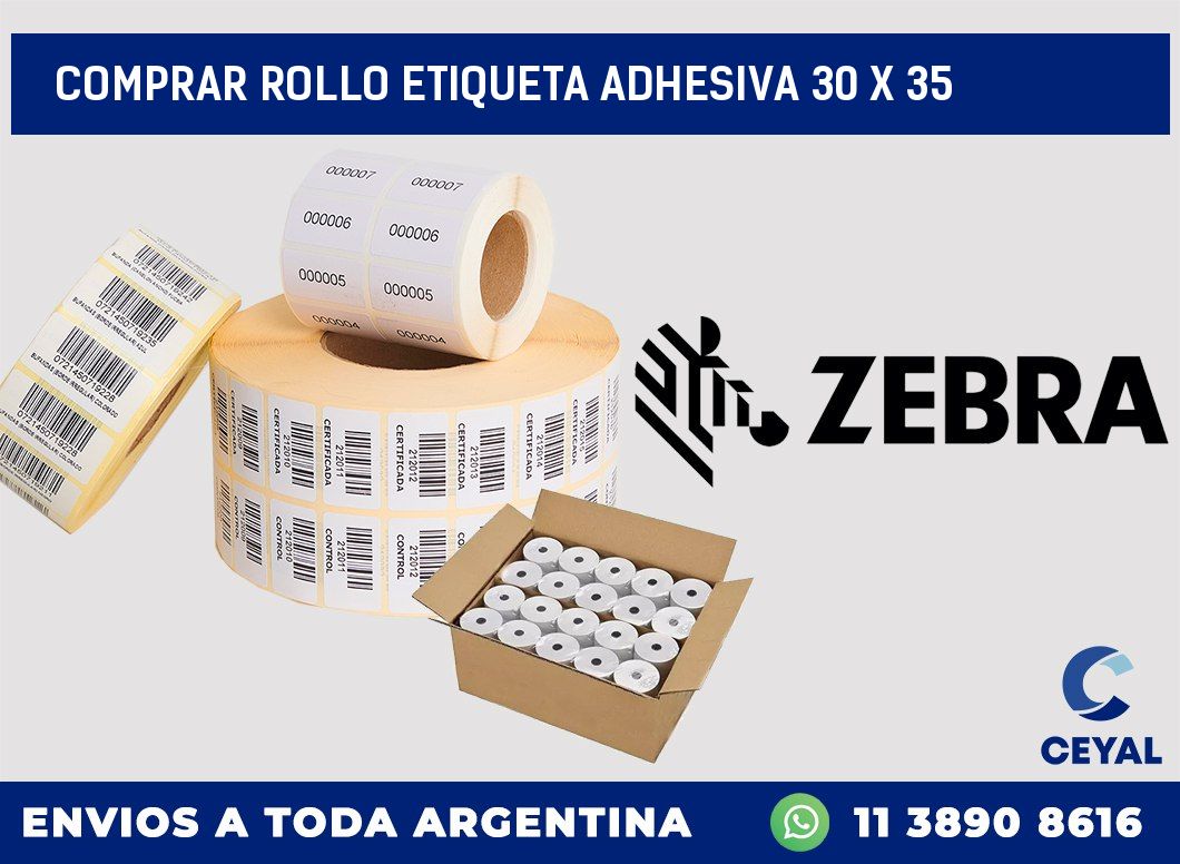 Comprar rollo etiqueta adhesiva 30 x 35