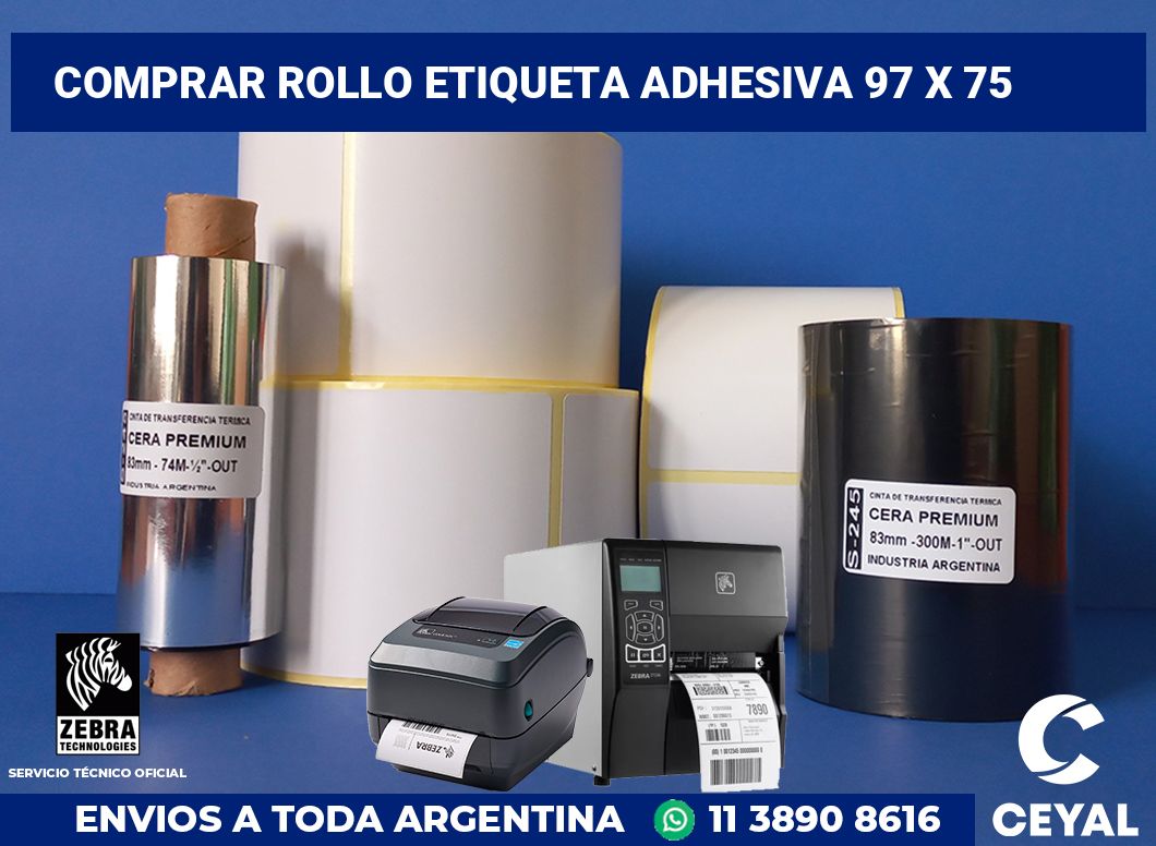 Comprar rollo etiqueta adhesiva 97 x 75