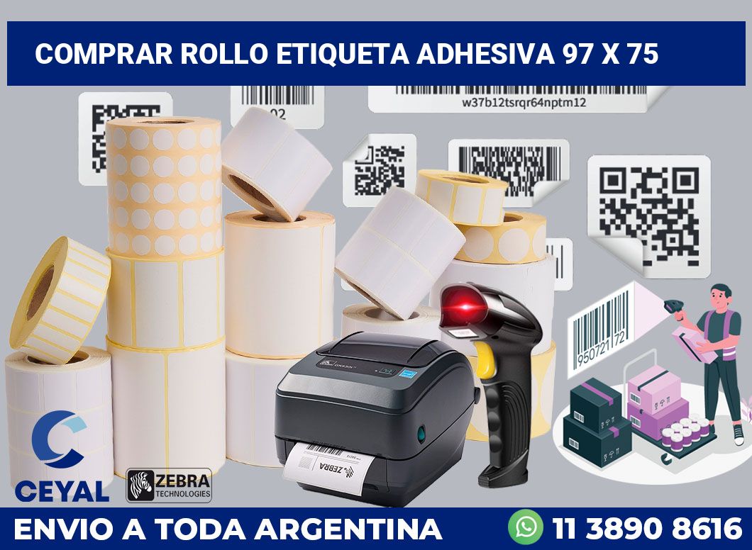 Comprar rollo etiqueta adhesiva 97 x 75