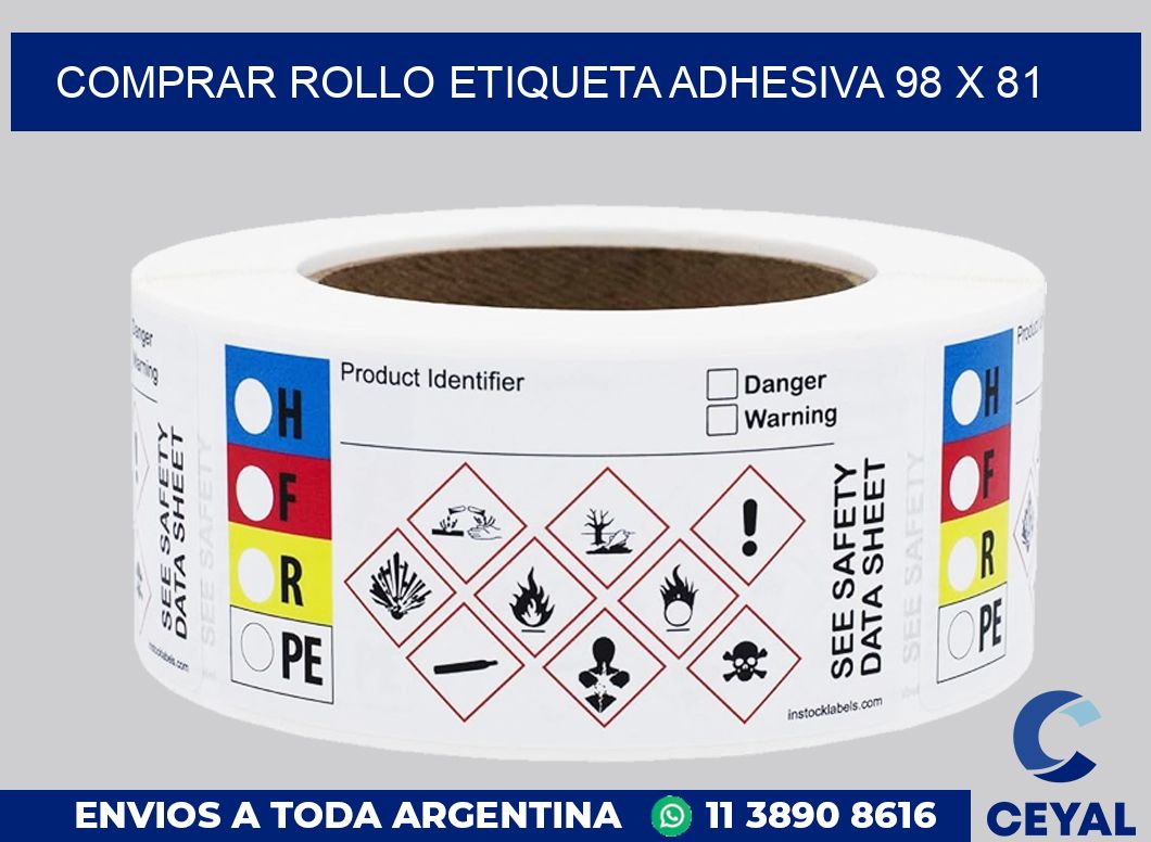 Comprar rollo etiqueta adhesiva 98 x 81