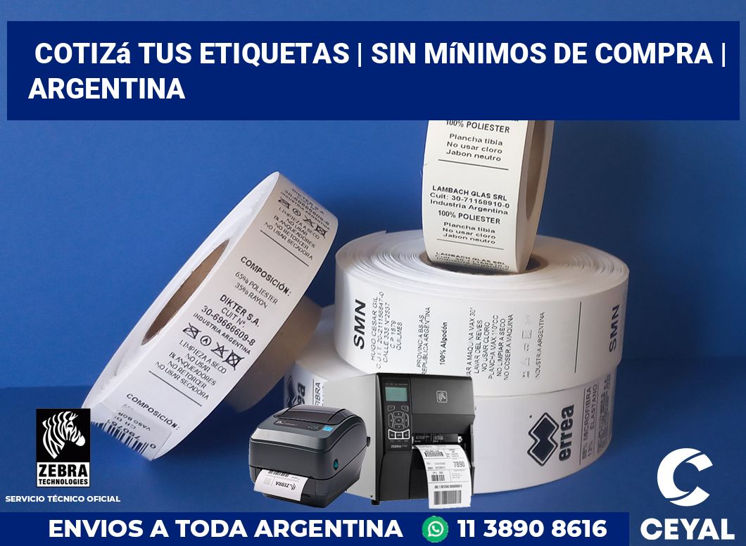 Cotizá tus etiquetas | Sin mínimos de compra | Argentina