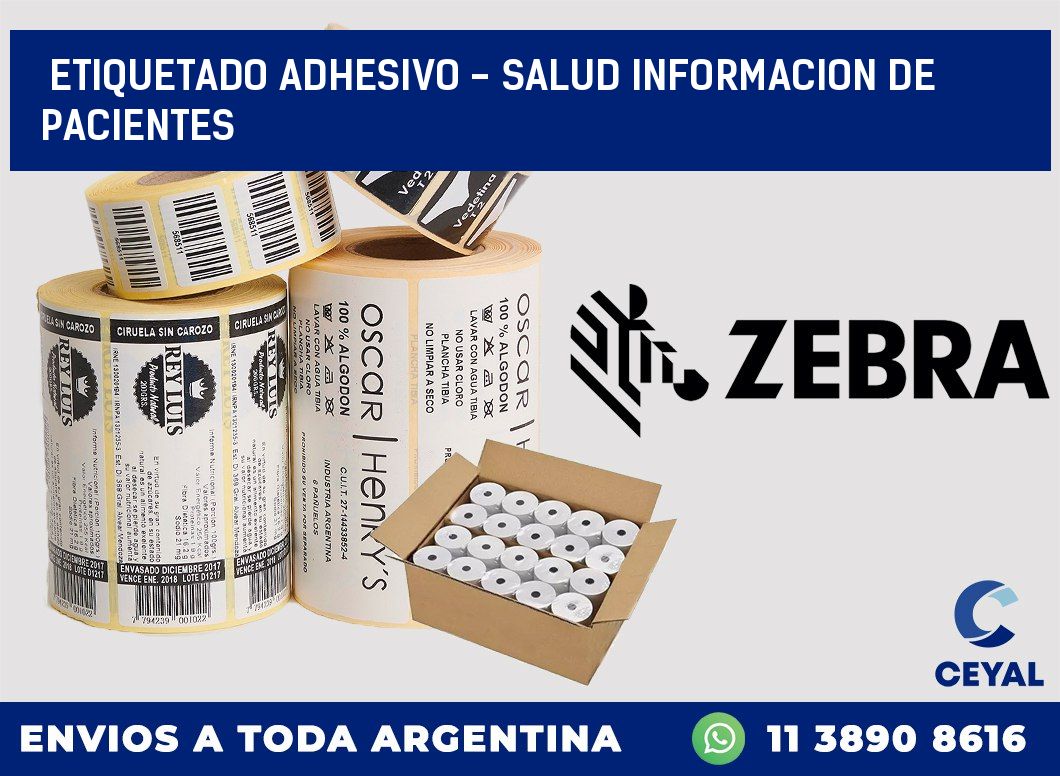 Etiquetado adhesivo - salud informacion de pacientes