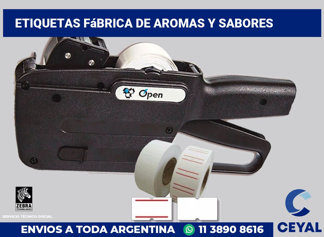 Etiquetas Fábrica de aromas y sabores
