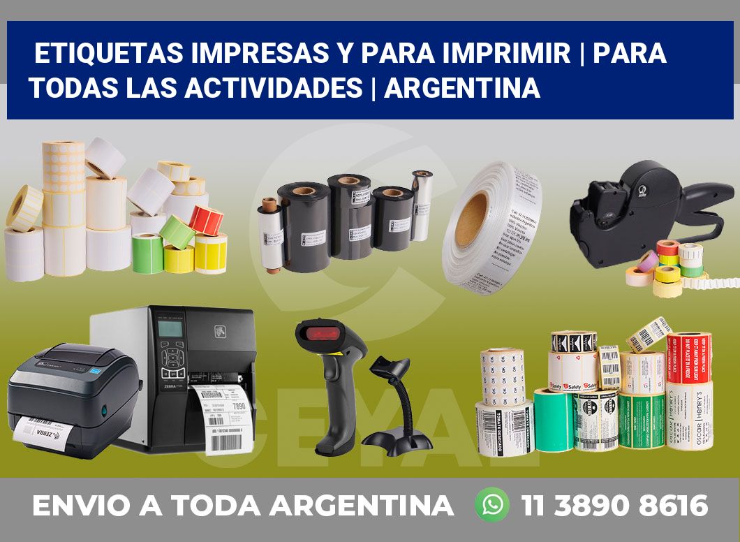 Etiquetas impresas y para imprimir | Para todas las actividades | Argentina