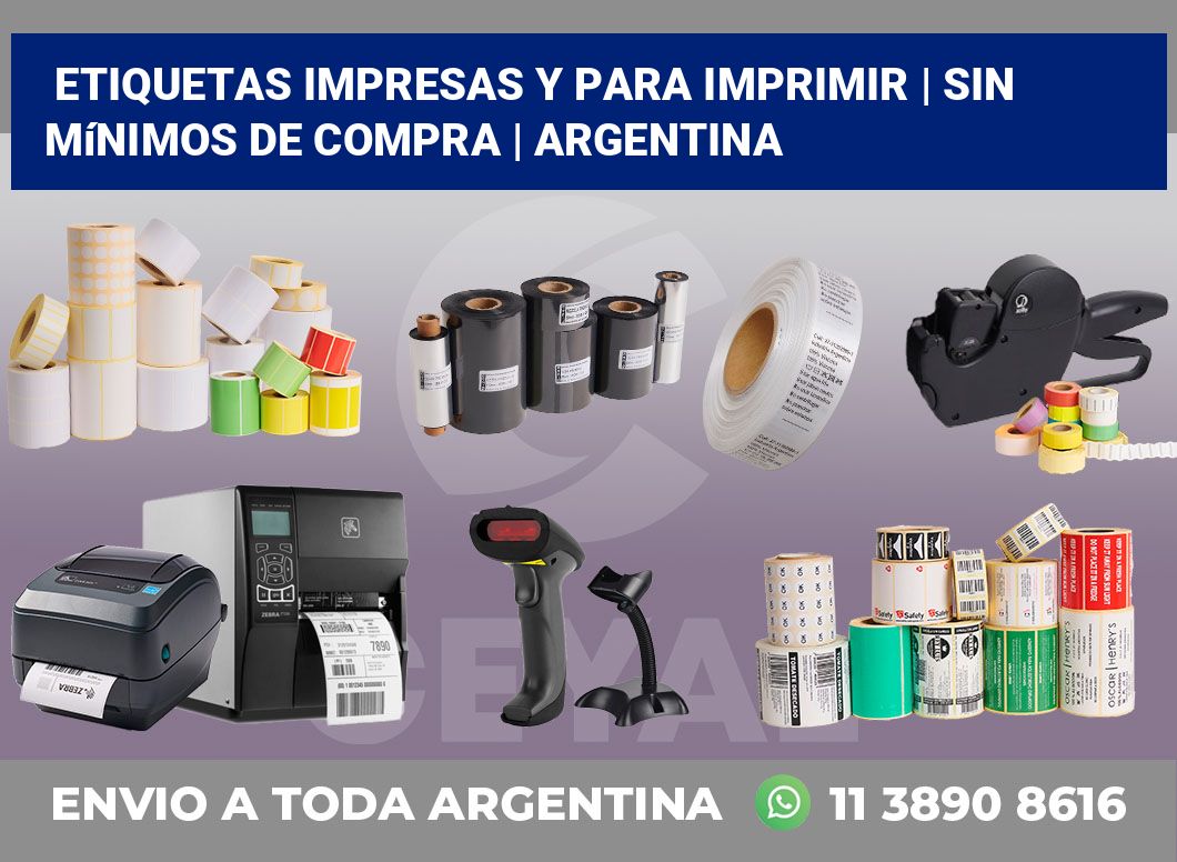 Etiquetas impresas y para imprimir | Sin mínimos de compra | Argentina