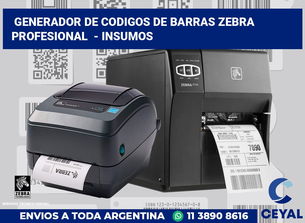 Generador de codigos de barras zebra profesional - Insumos