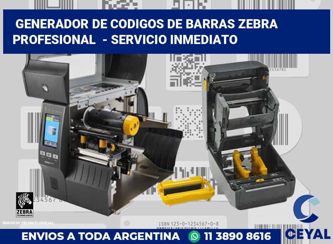 Generador de codigos de barras zebra profesional - Servicio inmediato
