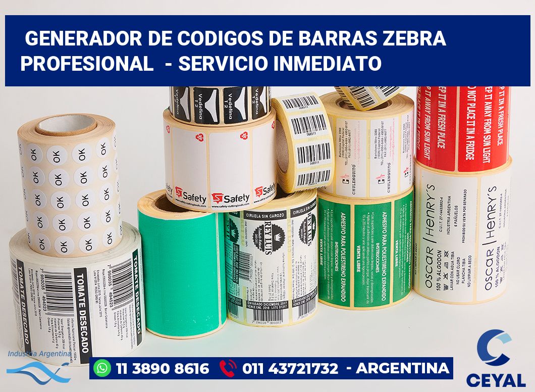 Generador de codigos de barras zebra profesional - Servicio inmediato