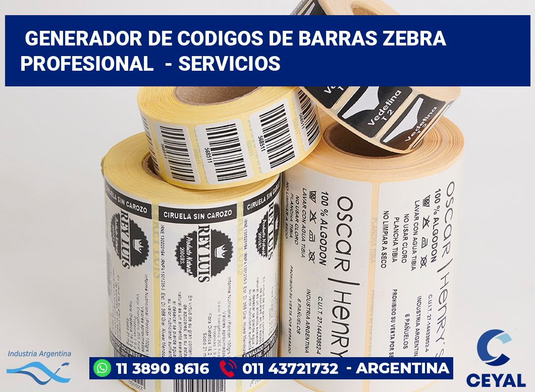 Generador de codigos de barras zebra profesional - Servicios