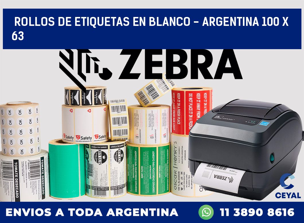 Rollos de etiquetas en blanco – Argentina 100 x 63