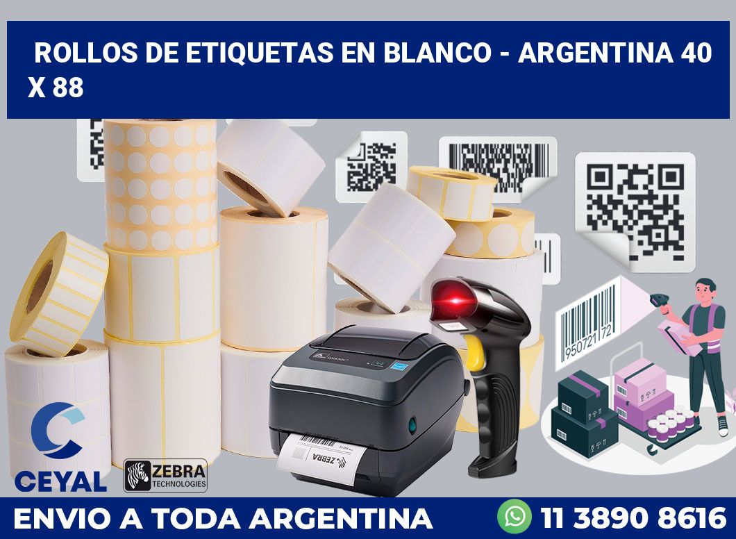 Rollos de etiquetas en blanco – Argentina 40 x 88