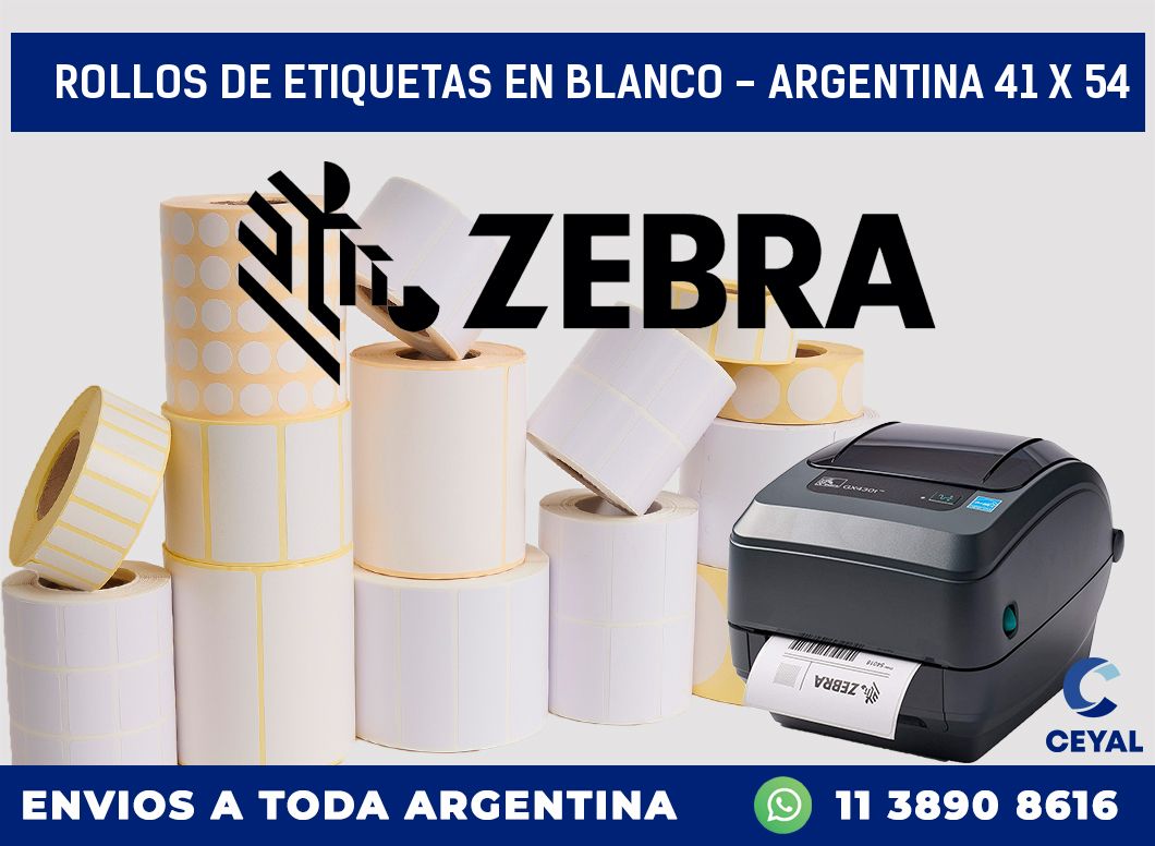 Rollos de etiquetas en blanco – Argentina 41 x 54