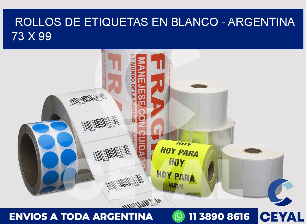 Rollos de etiquetas en blanco - Argentina 73 x 99