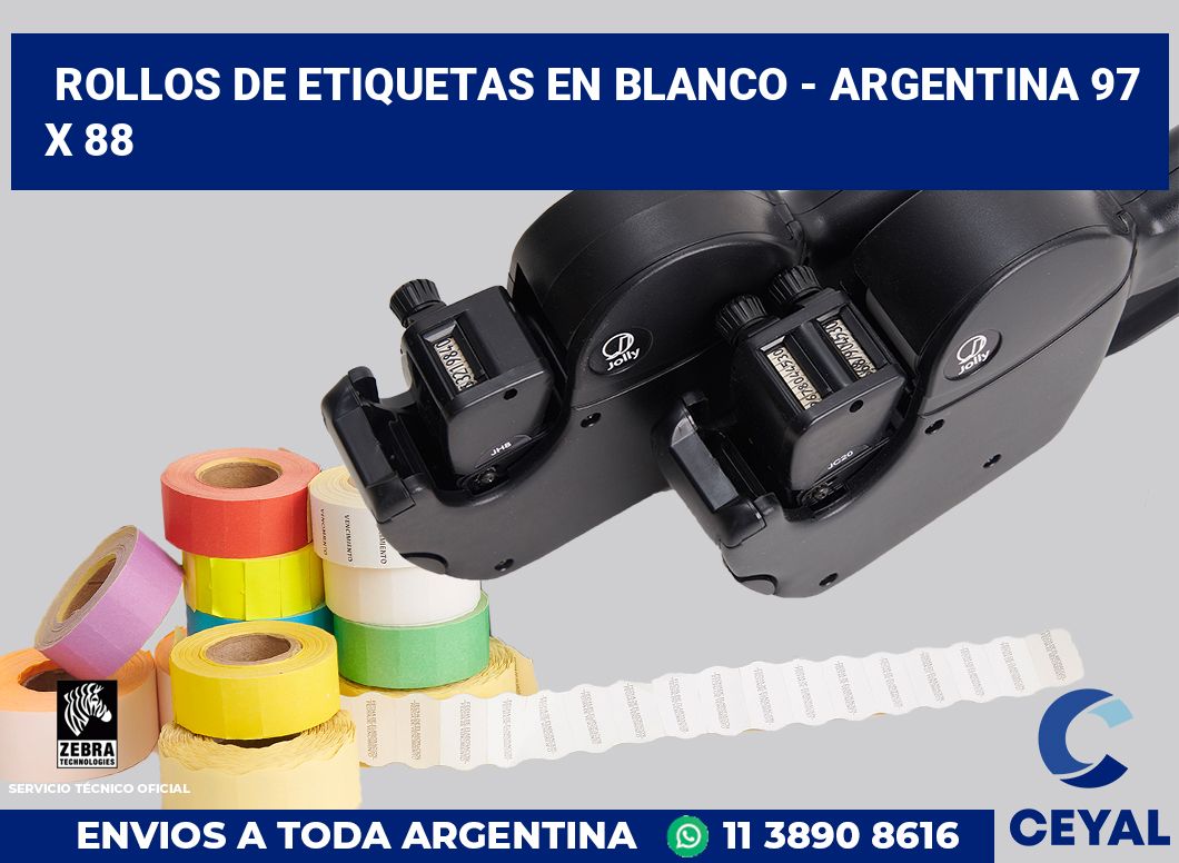 Rollos de etiquetas en blanco - Argentina 97 x 88