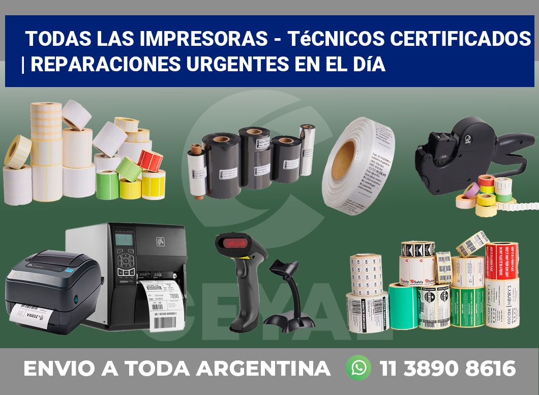 Todas las impresoras – Técnicos certificados | Reparaciones urgentes en el día