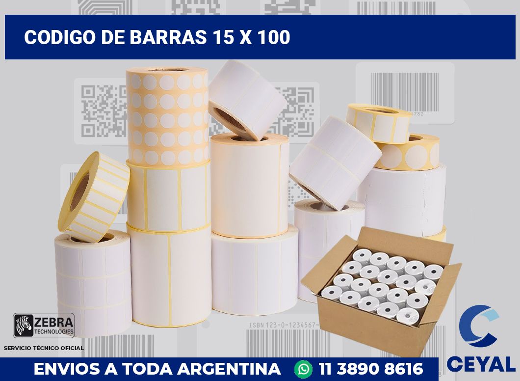 codigo de barras 15 x 100