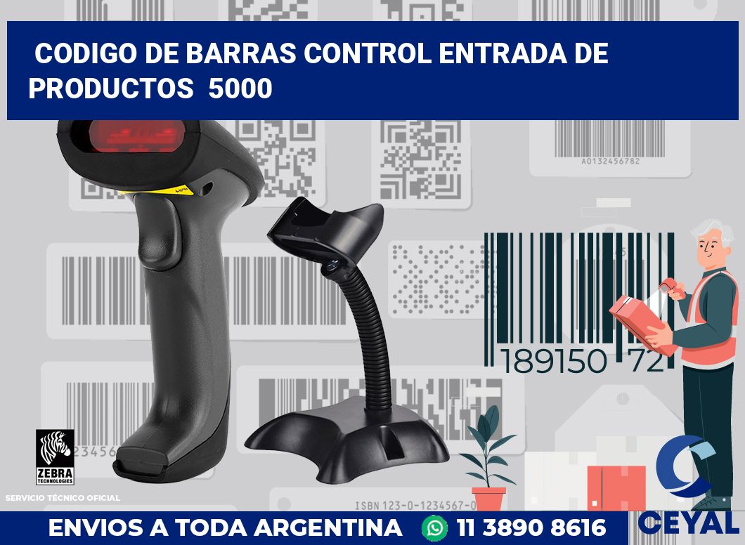 codigo de barras control entrada de productos  5000