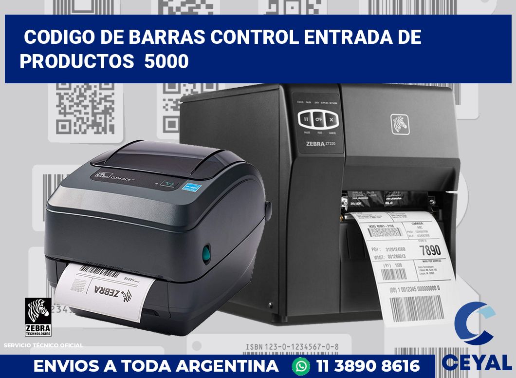 codigo de barras control entrada de productos  5000