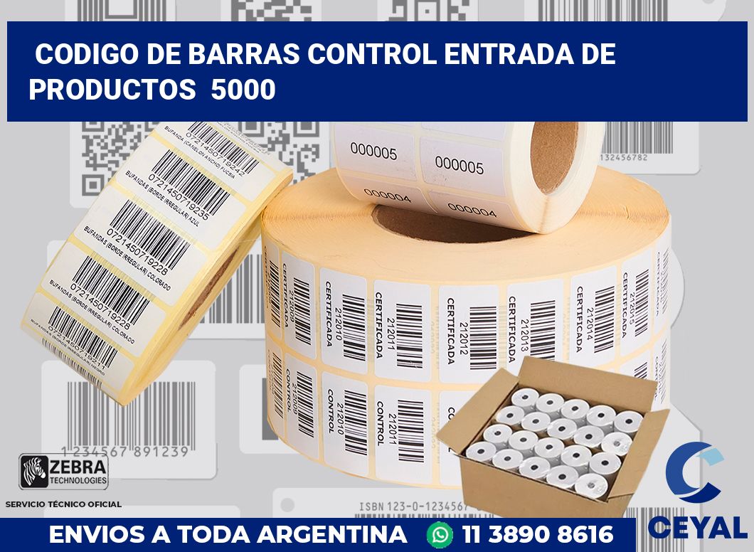 codigo de barras control entrada de productos  5000
