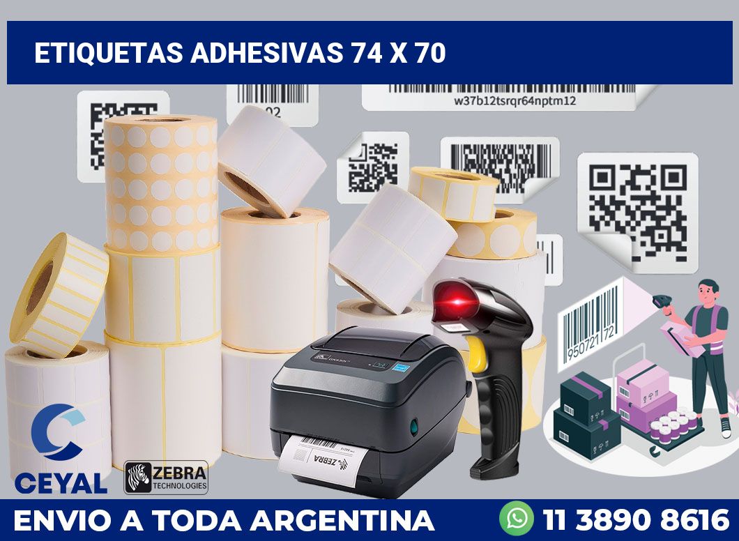etiquetas adhesivas 74 x 70
