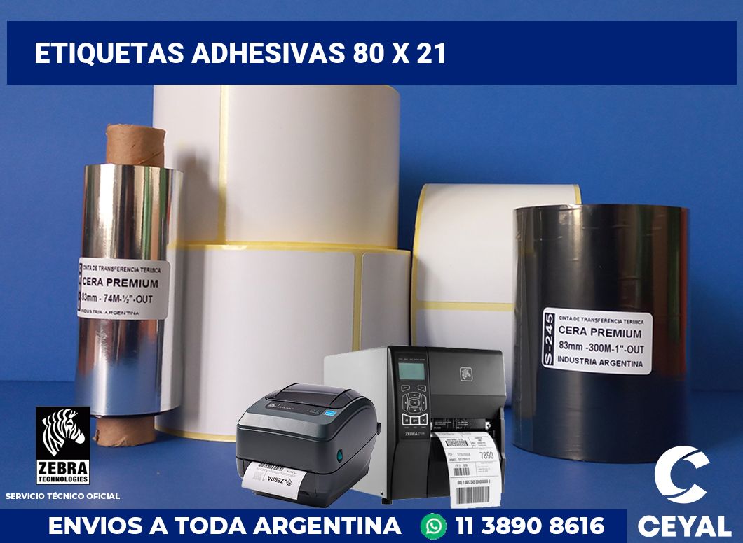 etiquetas adhesivas 80 x 21
