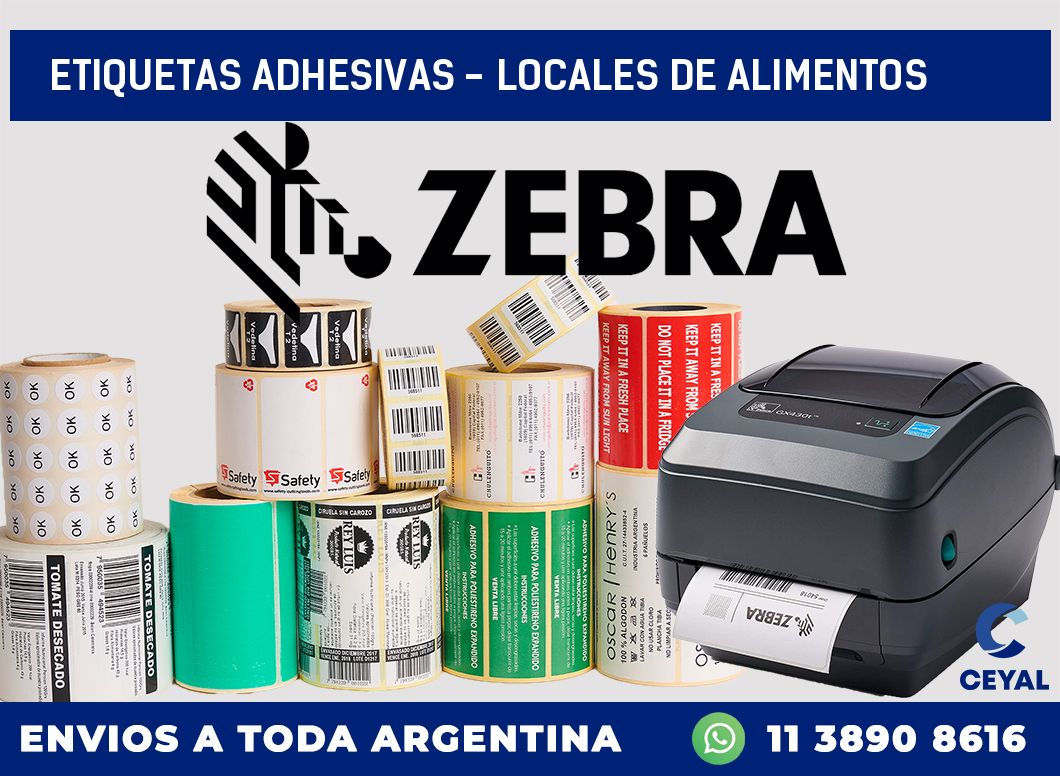 etiquetas adhesivas - locales de alimentos